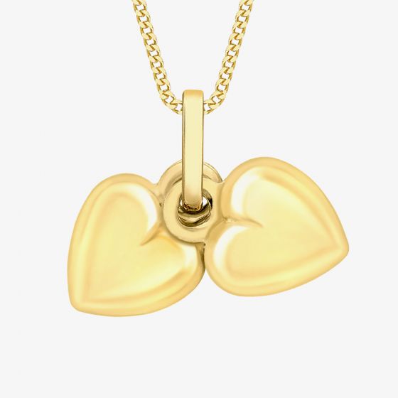 9ct Yellow Gold Double Heart Necklace 1.61.0083