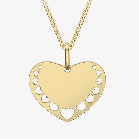 9ct Yellow Gold Cut-Out Heart Necklace 1.68.5599