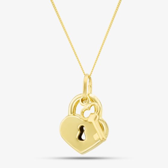 9ct Yellow Gold Padlock and Key Pendant 1.61.9929