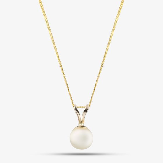 9ct Yellow Gold Akoya Pearl Pendant Necklace PNZ106CM