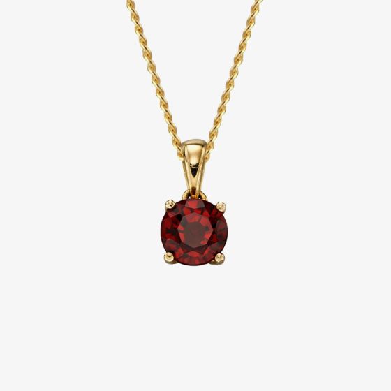 9ct Yellow Gold Garnet January Birthstone Loose Pendant GP2189