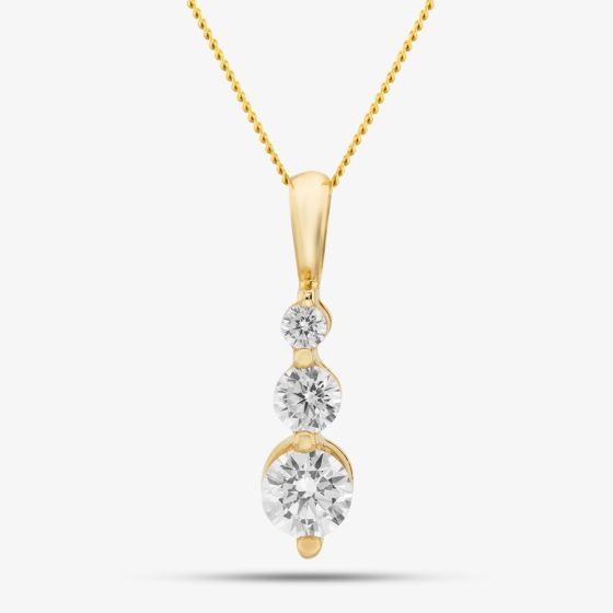 9ct Gold Cubic Zirconia Trilogy Pendant 1.62.4114
