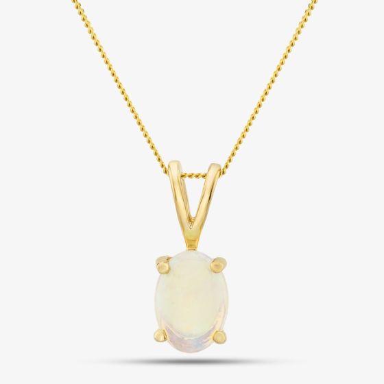 9ct Yellow Gold Oval-cut Opal Pendant J40-9676-25