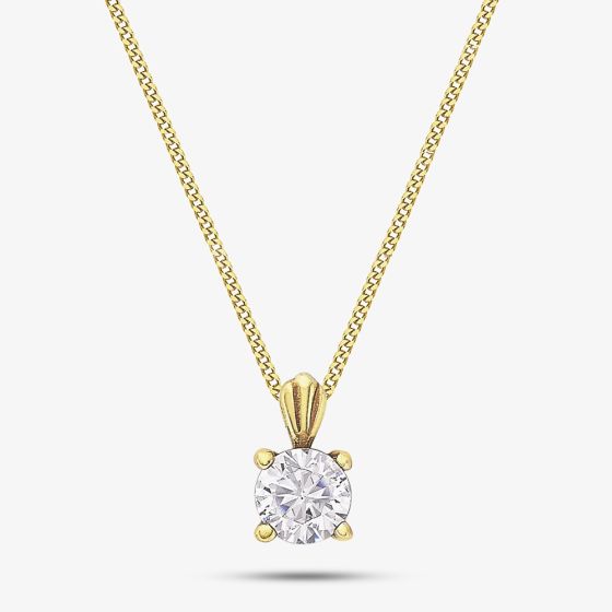 9ct Yellow Gold Cubic Zirconia Necklace 1.68.5302