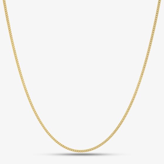 9ct Yellow Gold 16inch Light Filed Curb Chain G12FC16