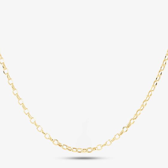9ct Yellow Gold 16 Inch Oval Belcher Chain HOB080-16
