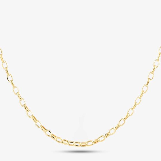 9ct Yellow Gold 16 Inch Oval Belcher Chain HOB100-16