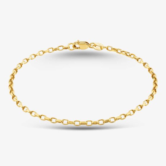 9ct Yellow Gold 7.5 Inch Oval Belcher Chain Bracelet HOBD-210-9Y-7.5
