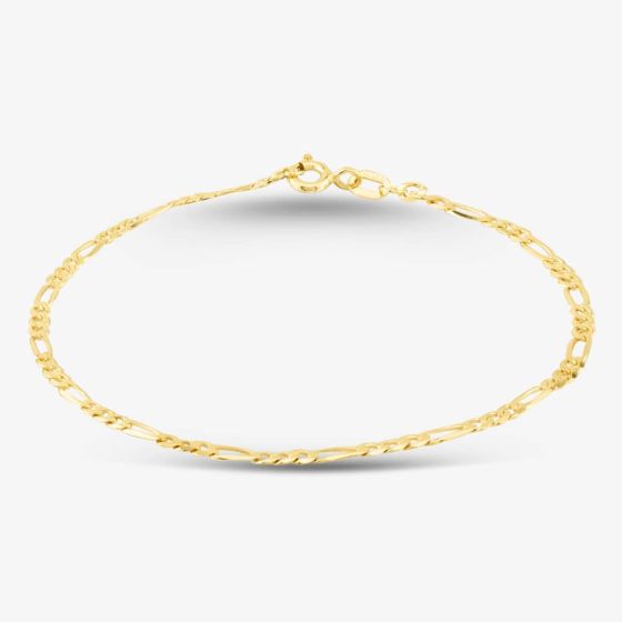 9ct Yellow Gold 7.5 Inch Fine Figaro Chain Bracelet SFFP-240-9Y-7.5
