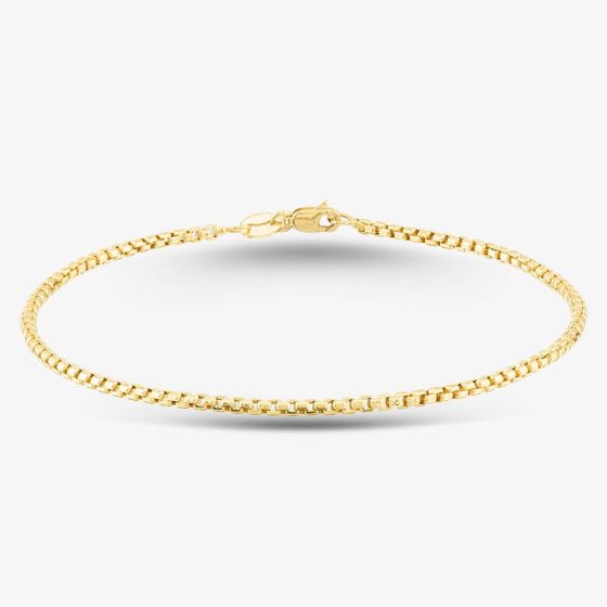 9ct Yellow Gold 7.5 Inch Fine Box Chain Bracelet HBFB-200-9Y-7.5