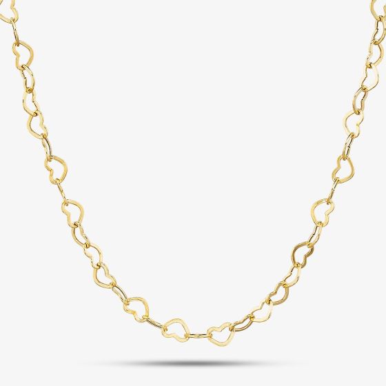 9ct Yellow Gold 16-18 Inch Open Heart Chain HMHC-500-9Y-EX/16-18