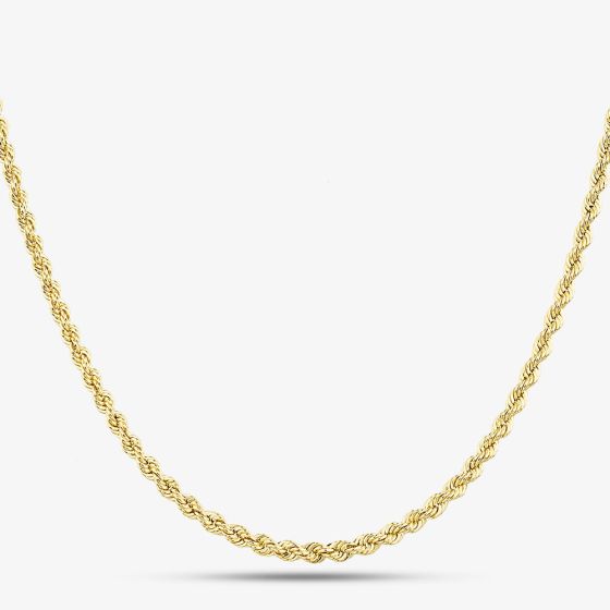 9ct Yellow Gold 16 Inch Rope Chain HLRP-220-9Y-16