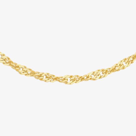 9ct Yellow Gold Diamond Cut Twist Curb Chain 1.13.0463