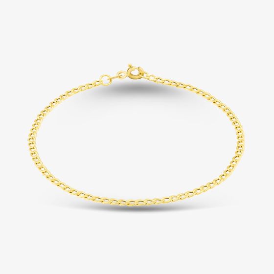 9ct Yellow Gold 18cm Curb Chain Bracelet 1.23.0181
