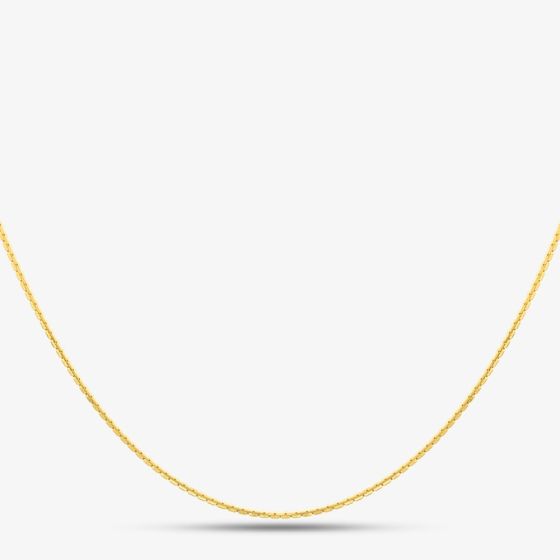 9ct Yellow Gold 18-Inch Square Trace Necklace CN754-18