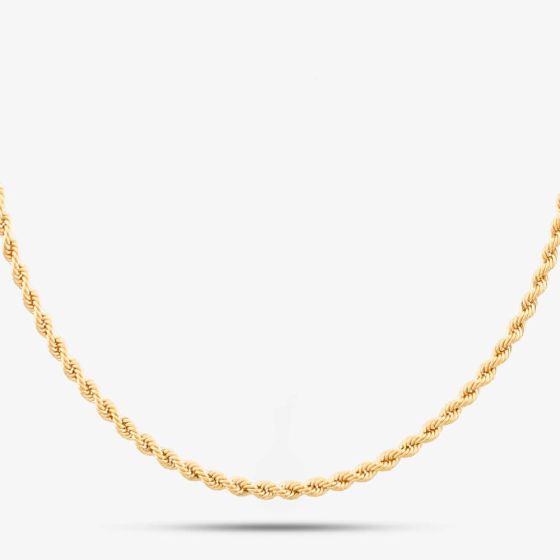 9ct Yellow Gold Fine Rope Chain 040HVCY