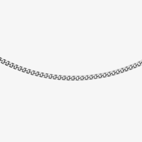 9ct White Gold 16-18 Inch Diamond Cut Curb Necklace 5.13.0620