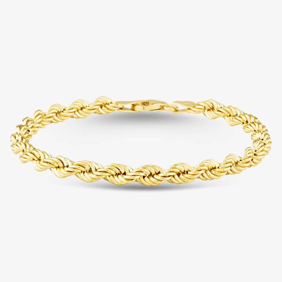 9ct Yellow Gold 7.5 Inch Rope Chain Bracelet CUL085-7.5