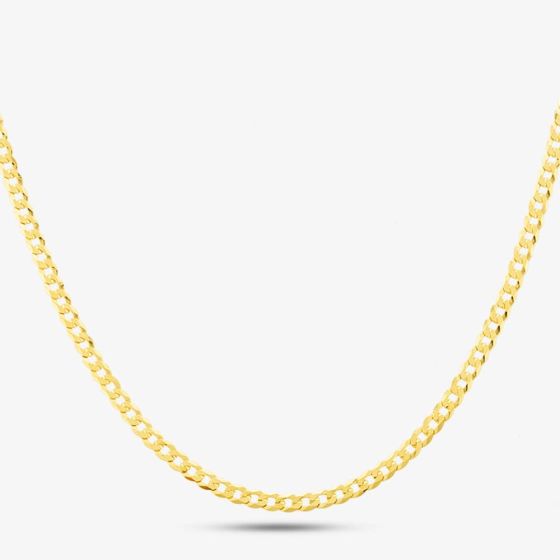 9ct Yellow Gold Flat Curb Chain SUFC-340-9Y