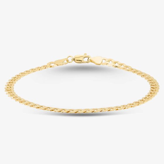 9ct Yellow Gold 8.5 Inch Flat Curb Chain Bracelet SUFC-440-9Y-8.5