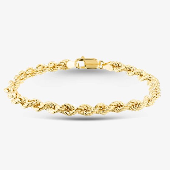 9ct Yellow Gold Thick Rope Chain Bracelet HLRP-500-9Y-8.5