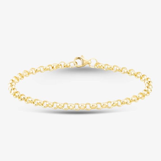 9ct Yellow Gold Round Belcher Chain Bracelet SRBP-350-9Y-7.5