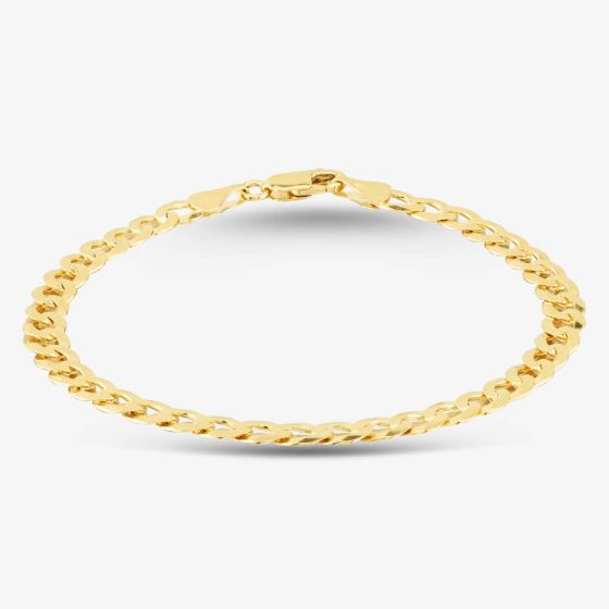 9ct Yellow Gold Flat Curb Chain Bracelet SUFC-580-9Y-8.5