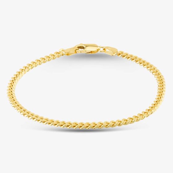 9ct Yellow Gold Mini Curb Chain Bracelet SCCD-375-9Y-7.5