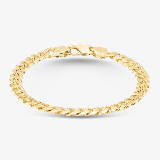 9ct Yellow Gold 8.75 Inch Cuban Link Curb Chain Bracelet CB050-8.75