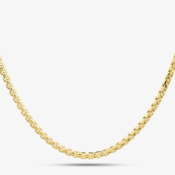 9ct Yellow Gold 18 Inch Diamond Cut Belcher Chain Necklace SQB050-18
