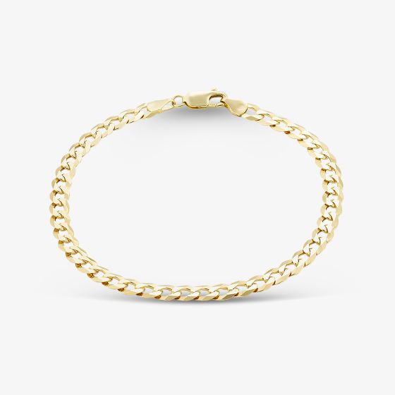 9ct Yellow Gold 8.5 Inch Flat Curb Chain Bracelet SUFC-530-9Y-8.5