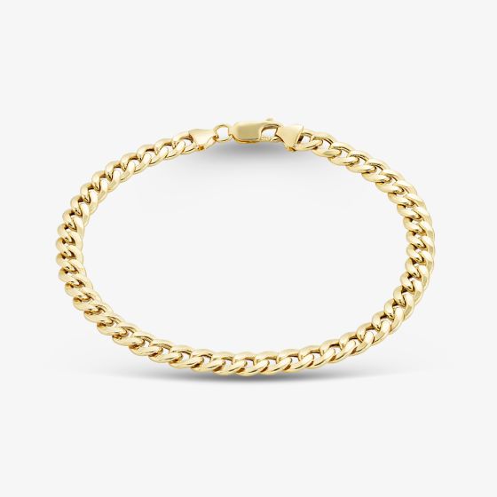 9ct Yellow Gold 8.5 Inch Curb Chain Bracelet HCOC-580-9Y-8.5