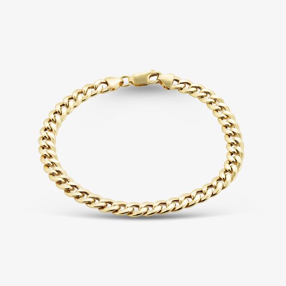 9ct Yellow Gold 7.5 Inch Curb Chain Bracelet HCOC-580-9Y-7.5