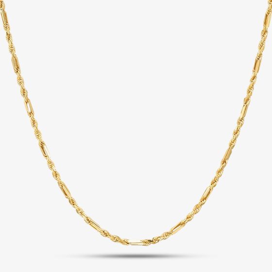 9ct Yellow Gold 18 Inch Figaro Rope Chain SRFC-210-9Y-18