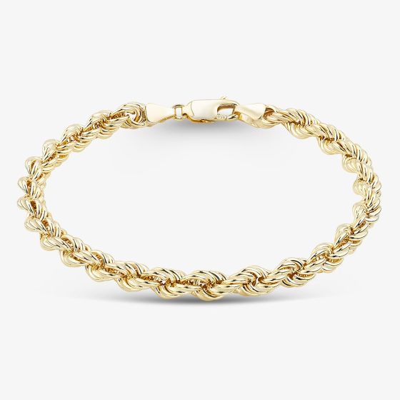 9ct Yellow Gold 7.5 Inch Rope Chain Bracelet HLRP-500-9Y-7.5