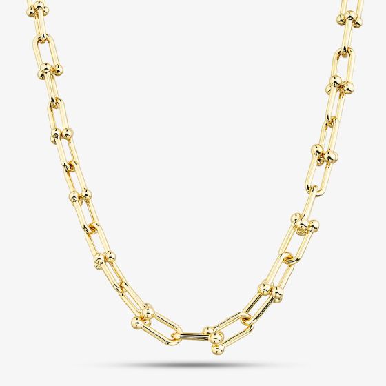 9ct Yellow Gold 18 Inch Fancy Ball Bar Chain HBGT-850-9Y-18