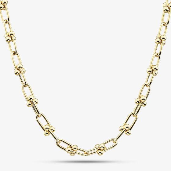 9ct Yellow Gold 18 Inch Fancy Ball Bar Chain HTLC-600-9Y-18