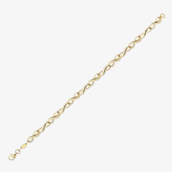 9ct Yellow Gold Infinity Link Bracelet BR521-07