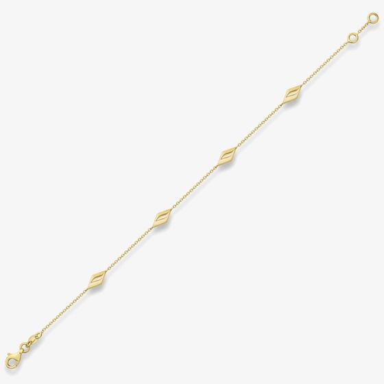 9ct Yellow Gold 7.5-Inch Kite Motif Bracelet CA034-07
