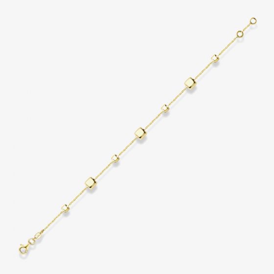 9ct Yellow Gold Polished Square Link Bracelet CA011-07