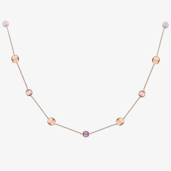 9ct Rose Gold Amethyst and Rose Quartz Necklace CN554-17