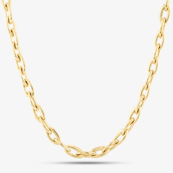 9ct Yellow Gold Oval Link Necklace CA001-18