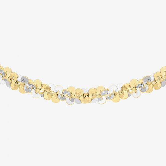 9ct 2 Colour Fancy Twist 20 Inch Necklace 2.15.4335