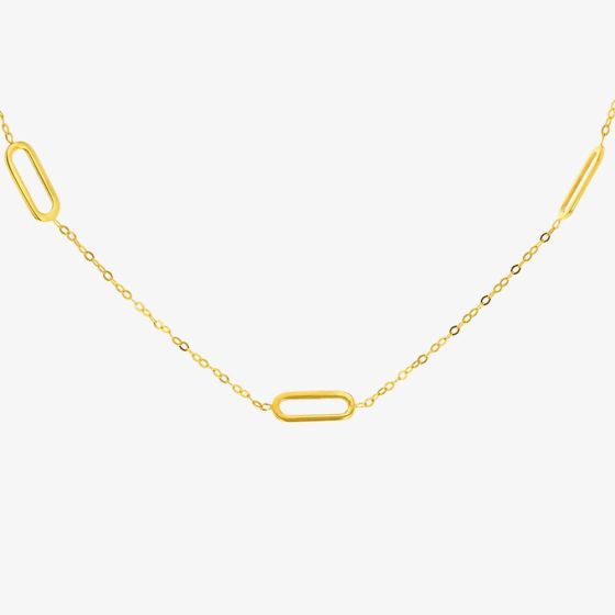 9ct Yellow Gold Paper Link Necklace 1.10.0484