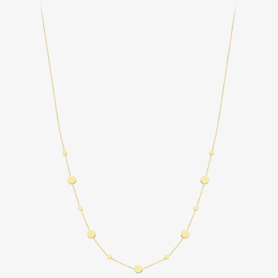 9ct Yellow Gold Multi Circle Disc Necklace 111125127465