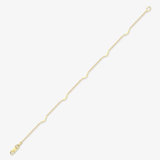 9ct Gold 7.25 Inch Multi V Bar Bracelet 111125127466