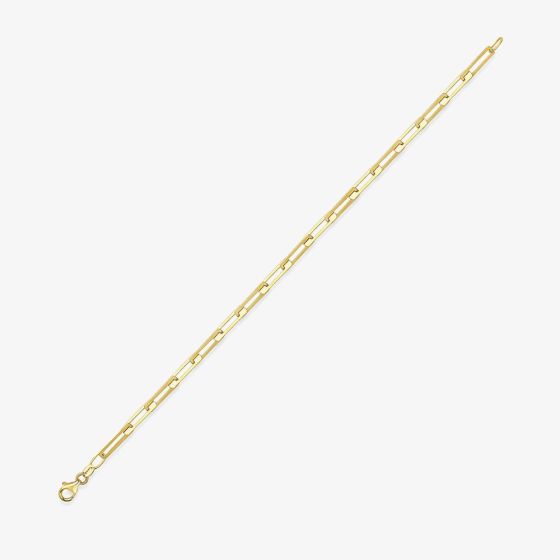 9ct Yellow Gold Square Paper Link Chain Bracelet 111125147267