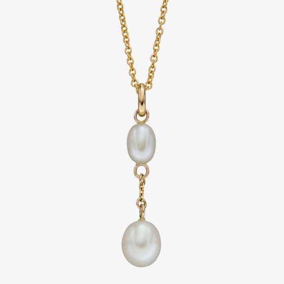 9ct Yellow Gold Freshwater Pearl Double Tier Loose Pendant GP2282W