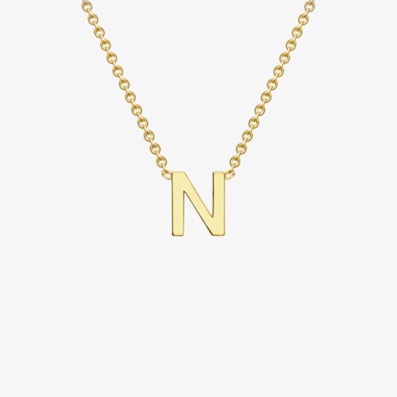 9ct Yellow Gold Mini Initial N Necklace 1.19.0163