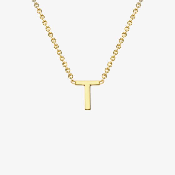 9ct Yellow Gold Mini Initial T Necklace 1.19.0169